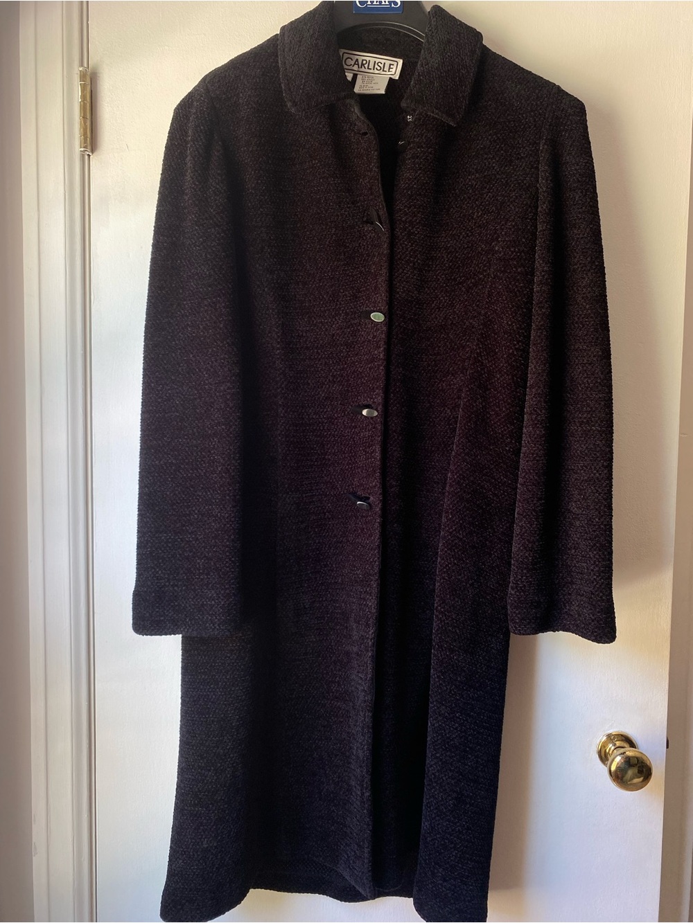 Carlisle Dark Black Wool-Blend Utility Coat